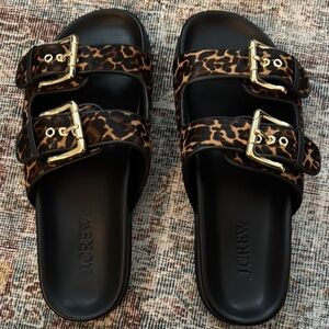J Crew Women's Leopard Print Sandals